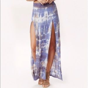 SOLD~ Blue Life Two Slit Tie Dye Maxi Skirt